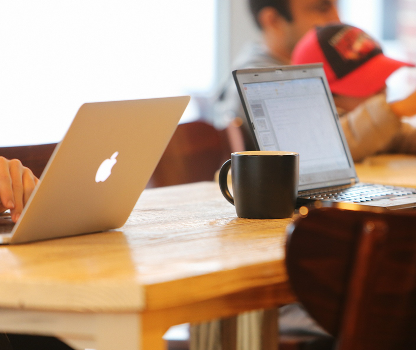 People at desk working