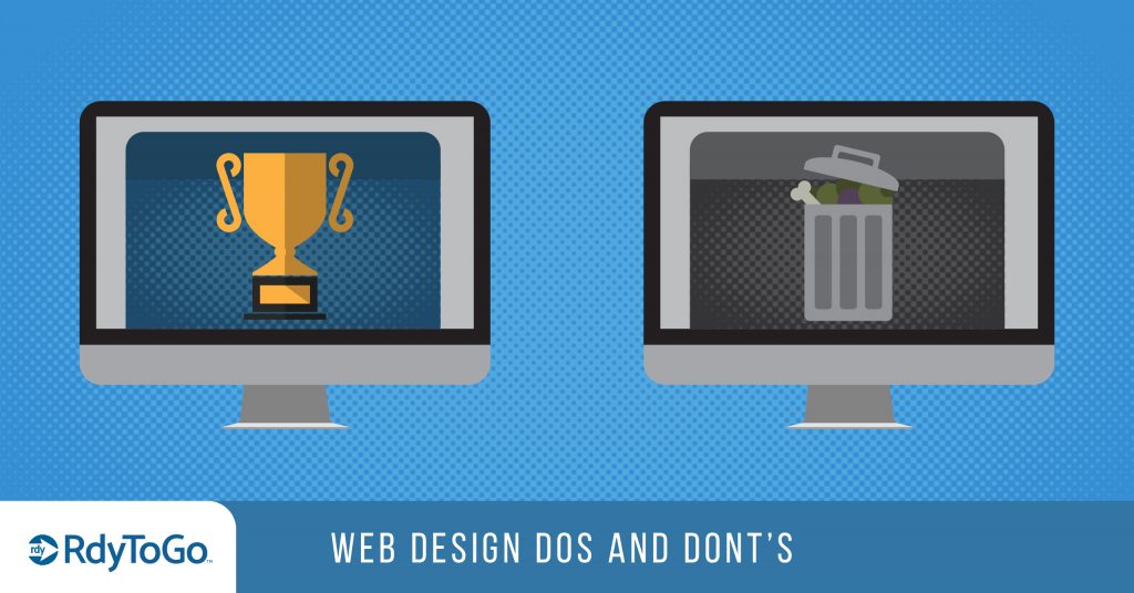 Illustration with two computers - web design do's and dont's