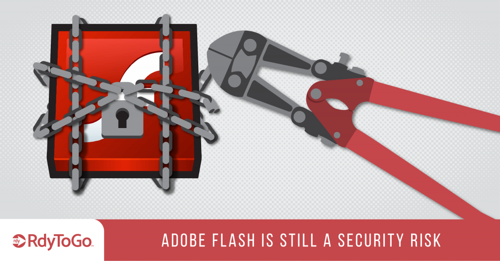 Wrench and lock illustration - adobe flash is still a security risk