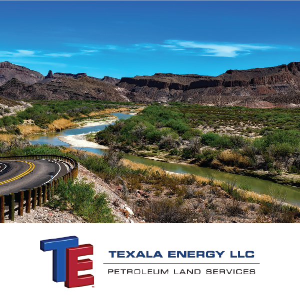 Texala Energy LLC logo with desert landscape in the background