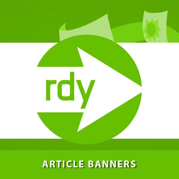 RdyToGo logo with caption reading Article Banners