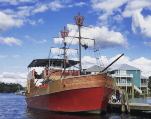Blackbeards pirate cruise ship, cruising down the intercoastal waterway in Myrtle Beach