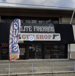 The outside of the elite firearms business in Myrtle Beach